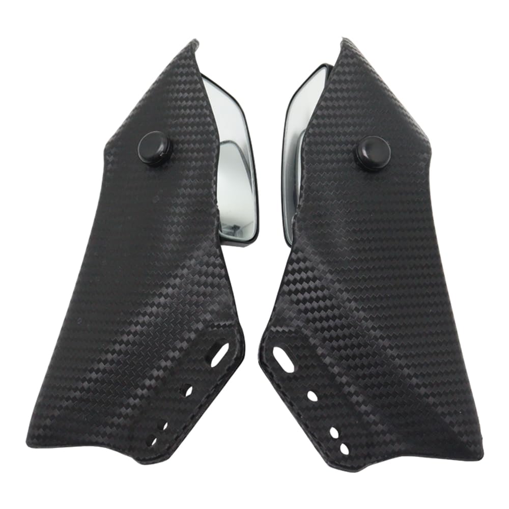 Motorcycle Wing Rearview Mirrors, Black, for H-onda CBR650R (2019-2022) & Y-amaha YZF Models (R1, R3, R6, T-MAX 530), ABS Plastic, Rear Position