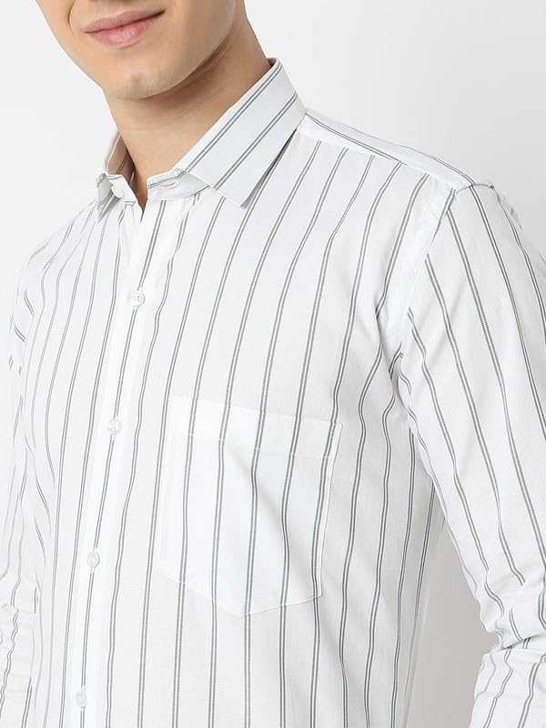 Image of Men's Striped Cotton Formal Shirt