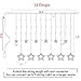 Star Curtain Lights for Bedroom - Plug-in 9ft 138 LED Fairy Twinkle Lights with 12 Star Drops, Connectable Window Lights with Remote 8 Lighting Modes for Indoor Xmas Ramadan Decoration, Warm White