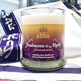 Frankincense & Myrrh Glass Temple JAR Candle 4.25' - ABBA Jerusalem Healing & Intercession: Isaiah 53:5 He was Wounded for Our sins Bruised for Our Iniquities by His Stripes we are Healed
