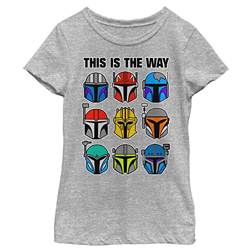 T-shirt Star Wars fille Mandalorian Bountiful Helmets gris taille M