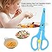 Food Shears Stainless Steel Baby Scissors Food Scissor with Plastic Cover for Toddlers, Preschool Training Kids Scissors(Blue)