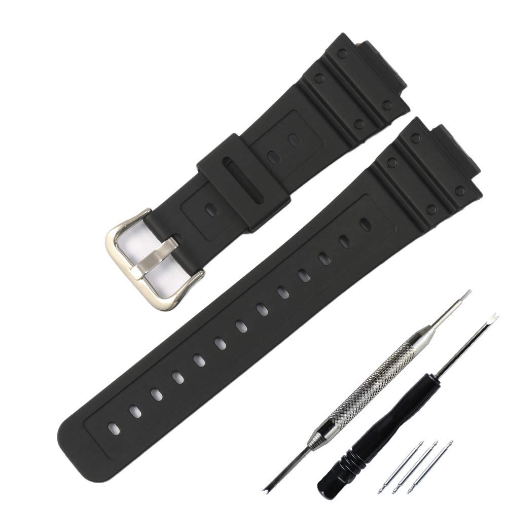 16mm Unisex Resin Strap Compatible with G-Shock DW5600E/ GW-M5610/DW6900/GW-6900/DW-6600 Outdoor sports Rubber Watchband