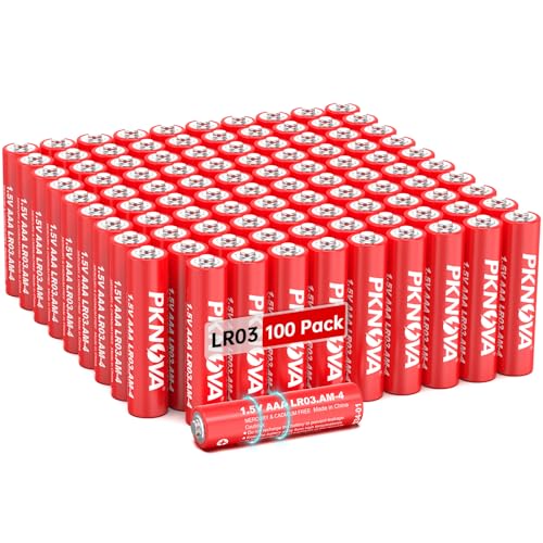 PKNOVA AAA Battery Triple A 1.5V LR03 Alkaline Batteries with 10 Years Shelf Life for Home and...