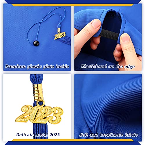2023 Preschool Grad Caps Bulk Kindergarten Graduation Cap Child Size Grad Hats With Metal 2023 Tassel For Preschool (Blue, 12 Pcs) #TOP2