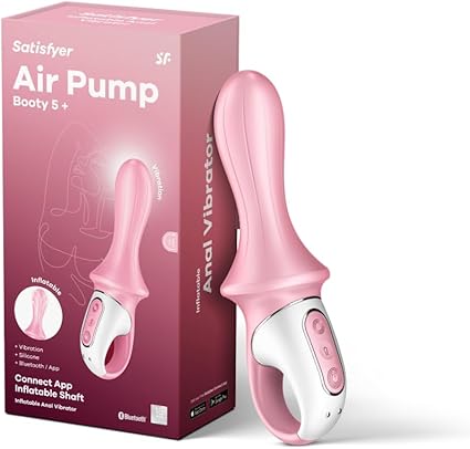 Satisfyer Air Pump Booty 5 vibrador anal para hombres y mujeres | Controlable mediante app | Juguete sexual hinchable | Material agradable a la piel | Juguete sexual recargable