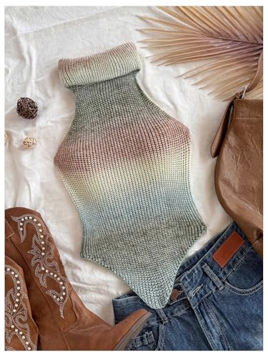 Image of MakeMeChic Sleeveless Turtle Neck Tops Crop Mock Neck Tops for Women