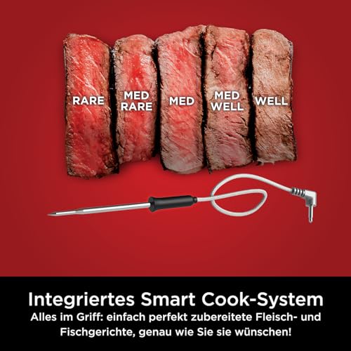 Ninja Foodi MAX Multikocher mit Smart Deckel, 7,5L, 14-in-1 Multicooker, Pressure Cooker Schnellkochtopf, Airfryer Heißluftfritteuse, Slow Cooker, digitaler Temperaturfühler, Edelstahl, OL750EU – Bild 4