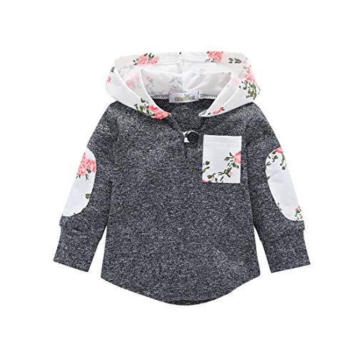 Toddler Baby Boys Girls Stylish Plaid Pocket Print Sweatshirt Hooded Coat Kids Jackets Stretchy Tops (Whtie, 6-12 Months)