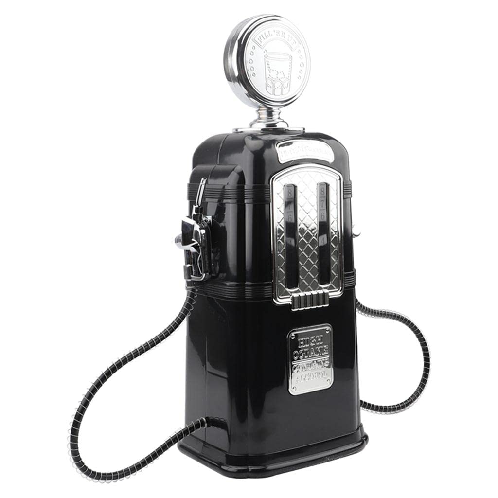 Doubl Pumpe Tankstelle Likörspender Bar Zubehör für Rum Wein Schwarz