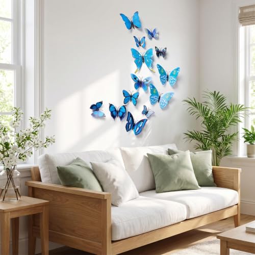 12 stickers decorativos de mariposas 3D