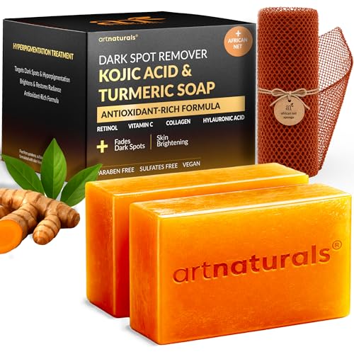 Kojic Acid Soap + African Net Sponge (2 pack X...