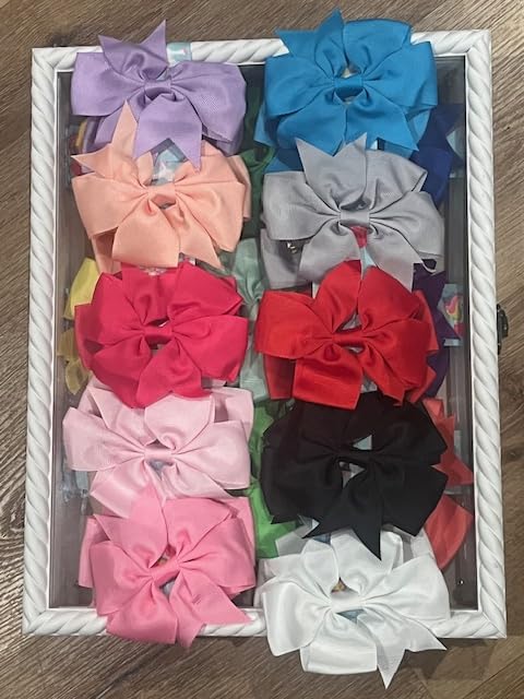 Babymatch 40Piece 3 Inch Boutique Grosgrain Ribbon Pinwheel Hair Bows Alligator Clips For Girls Babies Toddlers Accessories Teens In Pairs