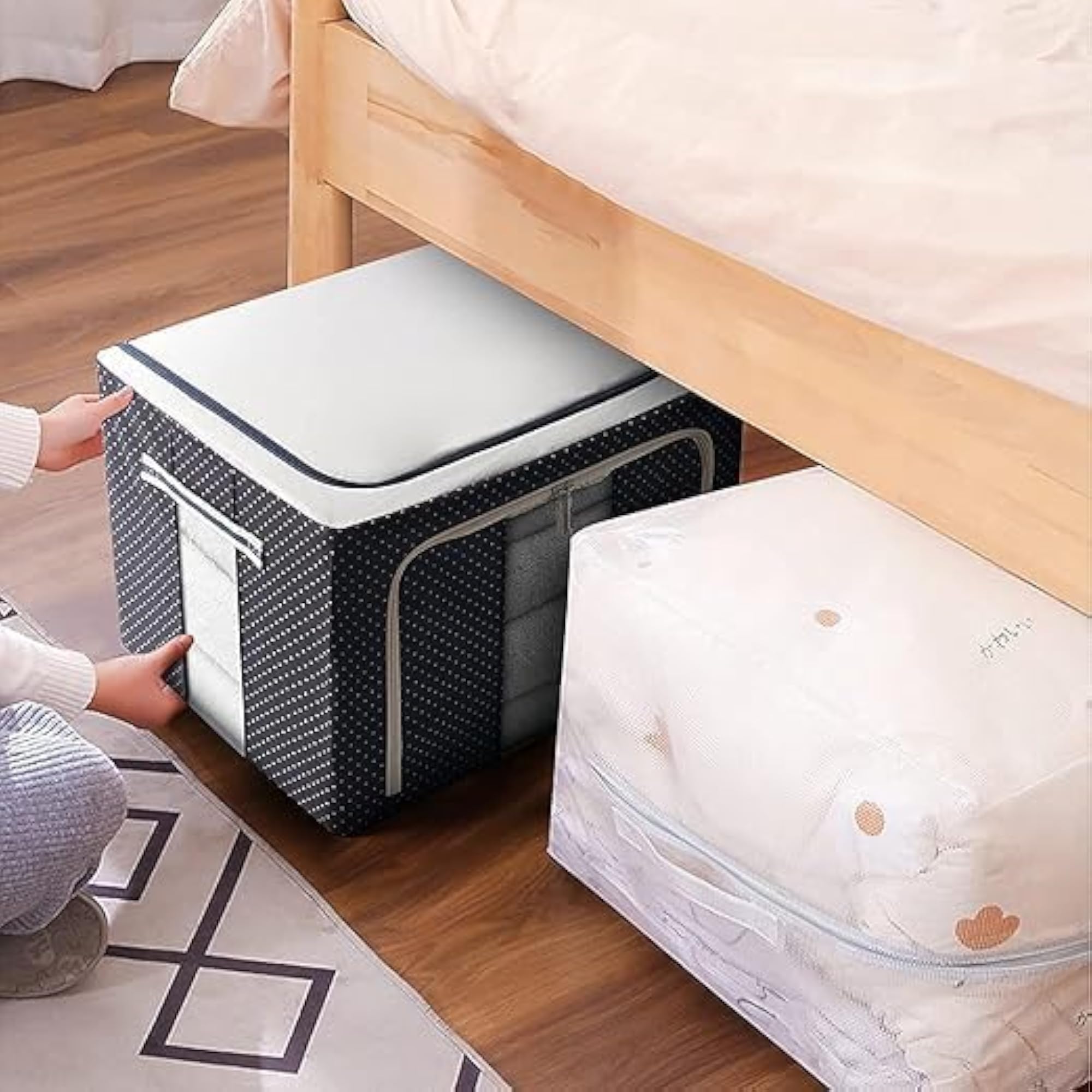 Foldable Cloth Storage Bags Organizer with Clear Window