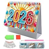 2026 カレンダー ダイヤモンドアート ダイアモンドビーズ絵画キット 手作り絵画 手芸キット きれい ダイヤモンド塗装 全面貼り付けタイプ 12ヶ月 卓上カレンダー タスク整理 目標計画 個人用時間管理 卓上装飾用 初心者 大人 子供 操作簡単 プレゼントに最適
