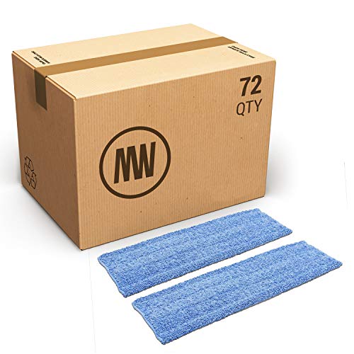 Bulk 18" Absorbent Microfiber Wet Mop Pad | Wholesale Professional Microfiber Mop Pad Refills | Case Quantity (72 Count)