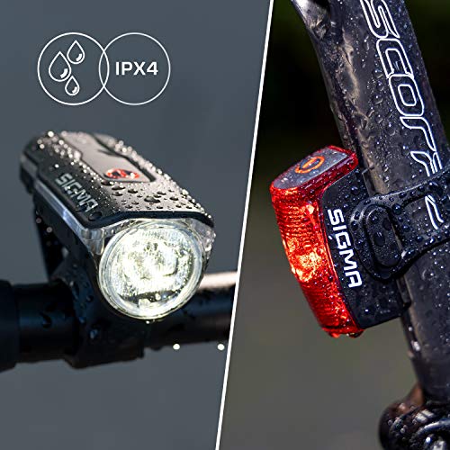 Sigma LED Fahrradlicht Set Aura 60 und Infinity | StVZO zugelassenes, akkubetriebenes Vorderlicht...