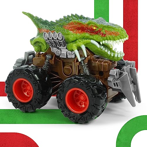 Oriate Dinosaur Monster Truck 4-7 Push and Go Toys 3-5, Friction Powered ATV Velociraptor Dino Stunt Play Trucks for Kids Boys Girls 3 Years and Up...