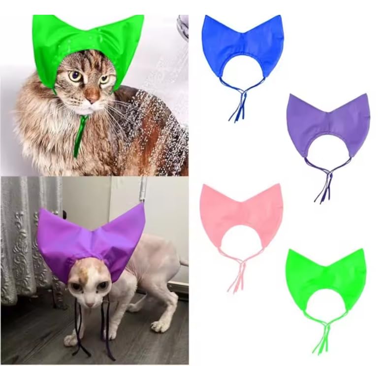 Bonnet de douche pour chat étanche pour laver votre animal sans eau dans les oreilles