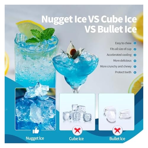 Máquina fabricadora de hielo, máquina portátil para hacer hielo masticable suave para encimera, ideal para hogar/cocina/acampada/RV miniatura 6