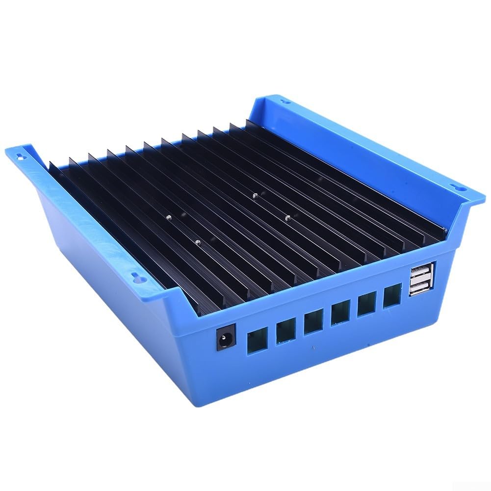 MPPT Regulador de carga solar con pantalla LCD, 12 V/24 V/36 V/48 V, detección automática, regulador inteligente del panel solar para baterías de plomo-ácido/LiFePO4, 7 modos de trabajo, USB dual (90