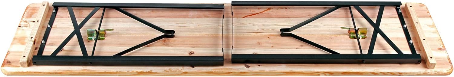 Set Birreria Tavolo + 2 Panche in Legno Naturale Richiudibile Salvaspazio 80x220 cm