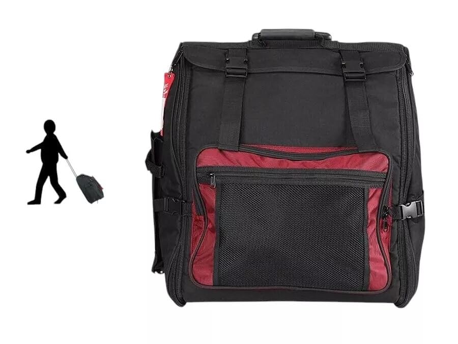 CNB Akkordeon Trolley-Bag für 96 Bässe – gepolsterte Transporttasche mit Rollen & Trolleygriff – leicht, stabil & wasserabweisend – idealer Schutz für Akkordeon beim Reisen, Proben & Auftritten
