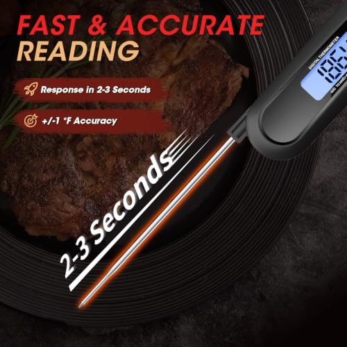 Meat Thermometer Digital – Instant Read Food Thermometer for Cooking Black - Image 3