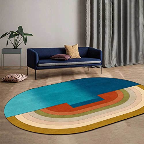 Tapete decorativo 3' x 4' azul miniatura 2