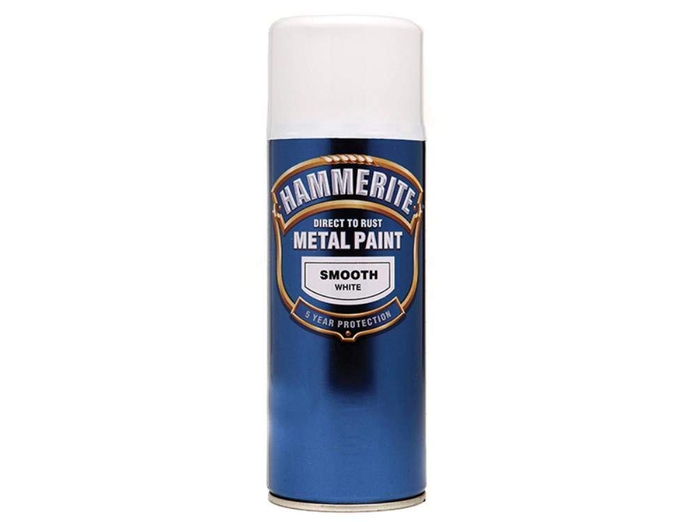 Hammerite White Smooth Paint Metal Finish Aerosol 400Ml