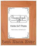 ThisWear Birthday Gift for Grandma Best Nana Ever Natural Wood Engraved 5x7 Portrait Picture Frame Wood
