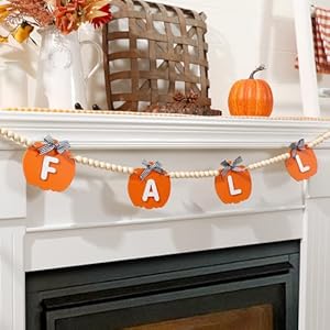 Fall Decor-Wooden Signboards Pumpkin Garland Fall Decorations for Home-Thanksgiving Farmhouse Pumpkins Wood Bead Garland Banner for Fireplace Mantel Walls Fall Decor Wooden Signboards Pumpkin Garland Fall Decorations for Home Thanksgiving Farmhouse Pumpkins Wood Bead Garland Banner for Fireplace Mantel Walls