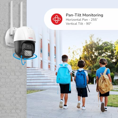 Image of MANOMAY Wi-FI Pan Tilt CCTV Camera, Outdoor Indoor Security Camera, Water Proof, 2 Way Talk, Motion Detect, Supports SD Card Up to 256 GB, Color Night Vision (WiFi Protect Pro Pan Tilt)