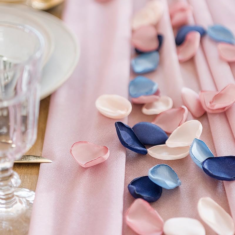 ZYOOO® 200pièces Pétales de Roses artificielles Rose Bleu,Pétales de Soie Décoration Romantique pour Mariages, Saint-Valentin,Baby Shower,Décoration de...