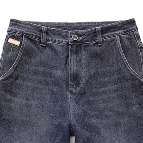 Men's Casual Plus Size Baggy Jeans Elastic Waist Wide Leg Loose Denim Pants Workwear Relaxed Trousers3