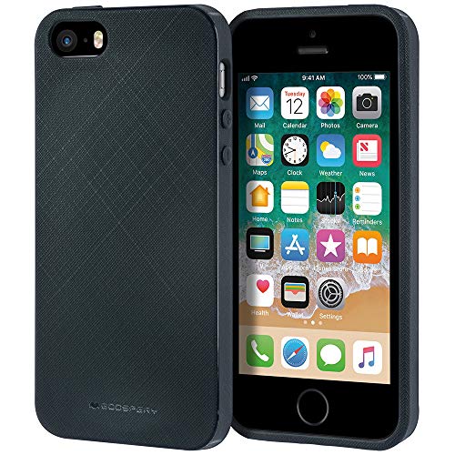 Goospery Style Lux Jelly for Apple iPhone SE Case (2016) iPhone 5S Case (2013) iPhone 5 Case (2012) Thin Slim Bumper Cover (Navy Blue) IP5-STYL-NVY