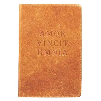 Leather Bound Love Conquers All Soft Full Grain Leather Journal in Brown Book