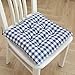 Poduszki na krzesła czarno-białe poduszki na krzesła w kratkę, zestaw 4 poduszek na krzesła w kratkę do jadalni/krzesła kuchennego, poduszki na krzesła ogrodowe ze sznurowadłami, krzesło 16 x 16 cali