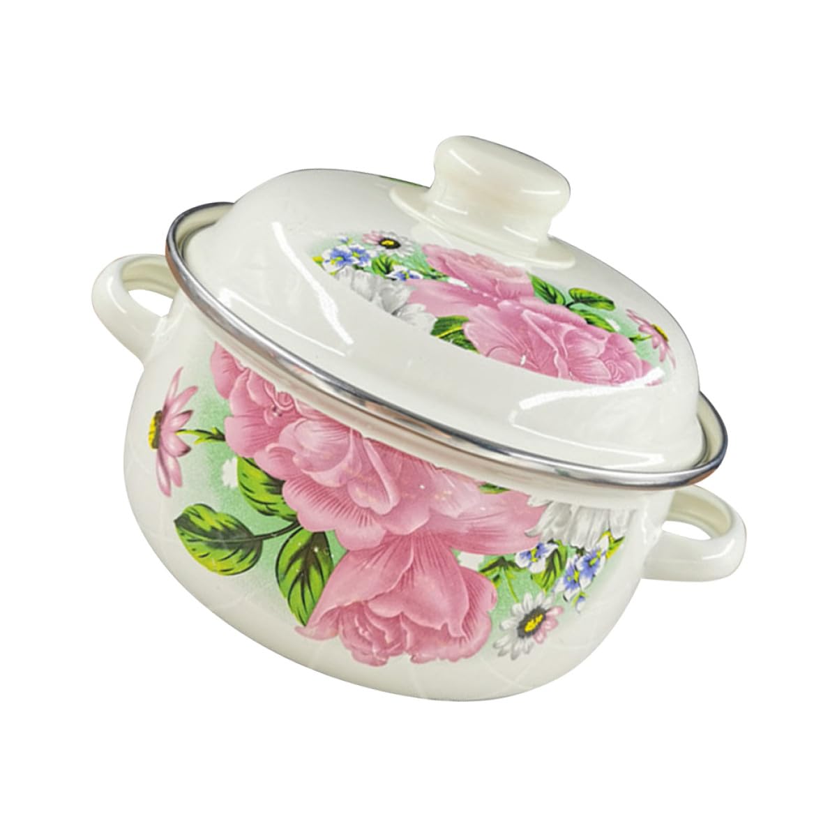 Soupière rétro en émail épais induction VALICLUD 1,6l pour mijoter les plats chauds