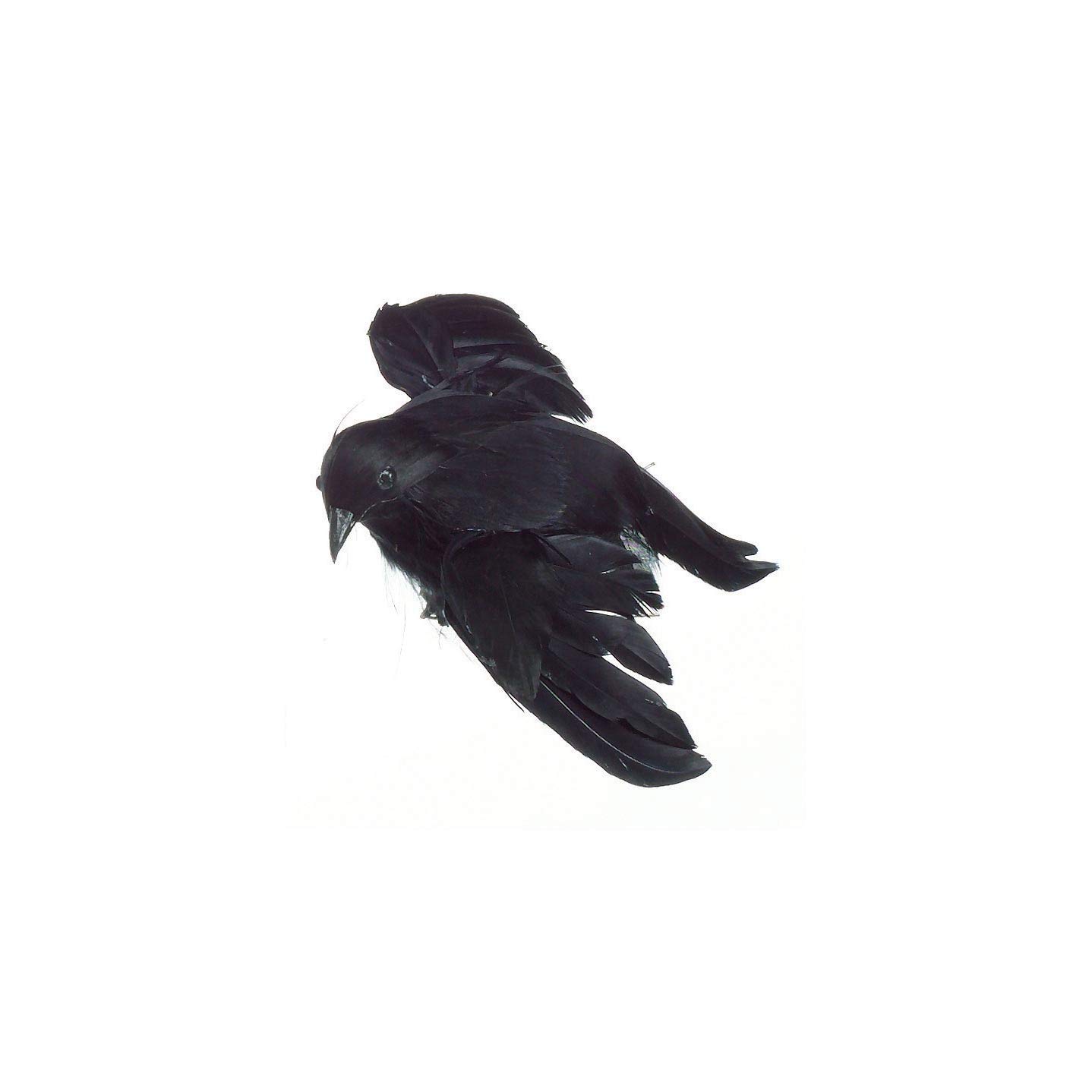 Darice 1307-30 Feathered Flying Bird Crow, 4-inch Height