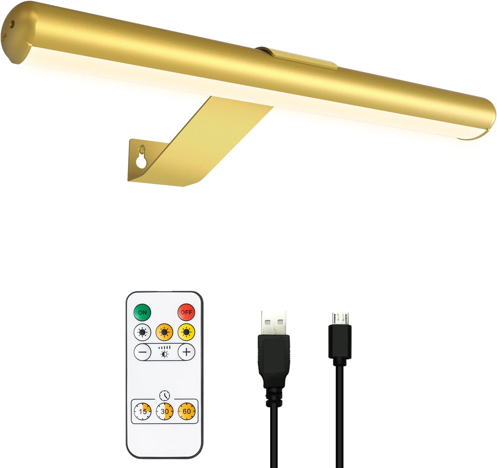 Picture Light Rechargeable Wireless Painting Lights with Remote Control, Battery Operated Art Display Lamp Full Metal Dartboard Light,300LM Dimmable Accent Light for Picture Portrait on Wall