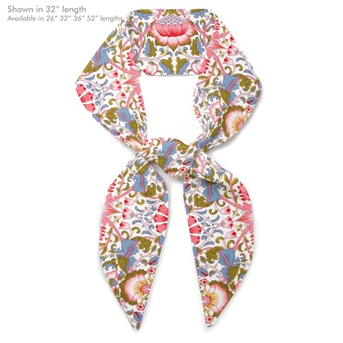 Liberty London Purse, Head, or Neck Scarf - Lodden Pink William Morris Skinny Scarf - Headband, Handbag, Purse Handle - Silky Tana Lawn Cotton - Choose Length4