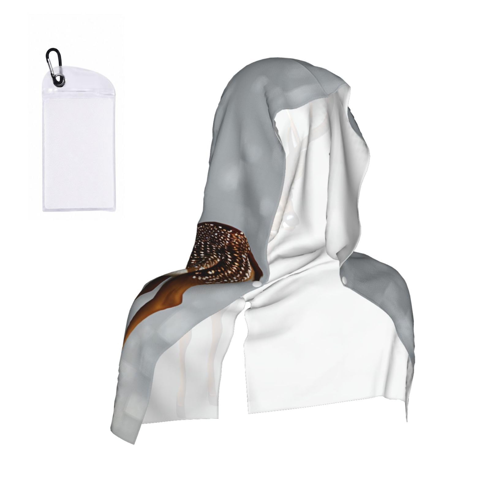 CNTDBU Grey plum deer Cooling Towel Hooded-Instant Chill Neck Cover for Sports, UV Cooling Rag for Running Gym
