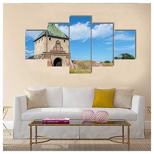 QQQAA Canvas väggkonst bilder – samtida konstverk med flera paneler – johannisborg i Sverige – 5 paneler kanvas – heminredning för sovrum