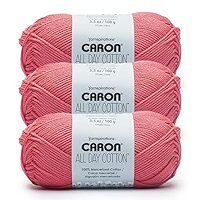 Amazon.com: Caron All Day Cotton - 3 Pack of 173 Yards/3.52