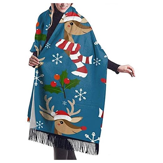 Bufanda grande Navidad Temporada festiva Patrón sin costuras 2 Chal Abrigo Bufanda cálida de invierno Capa Bufandas de gran tamaño Manta de viaje Bufanda para Wo