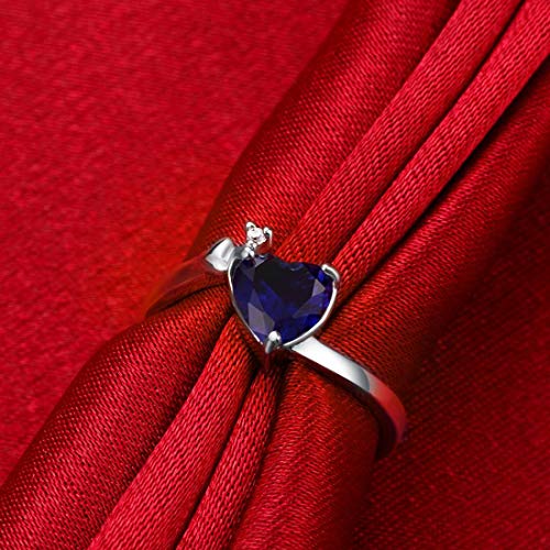 Romantic Heart Crystal Silver Plated Ring