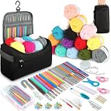 102 Pezzi Kit Uncinetto Principianti,uncinetti ergonomici + 15 matasse lana...