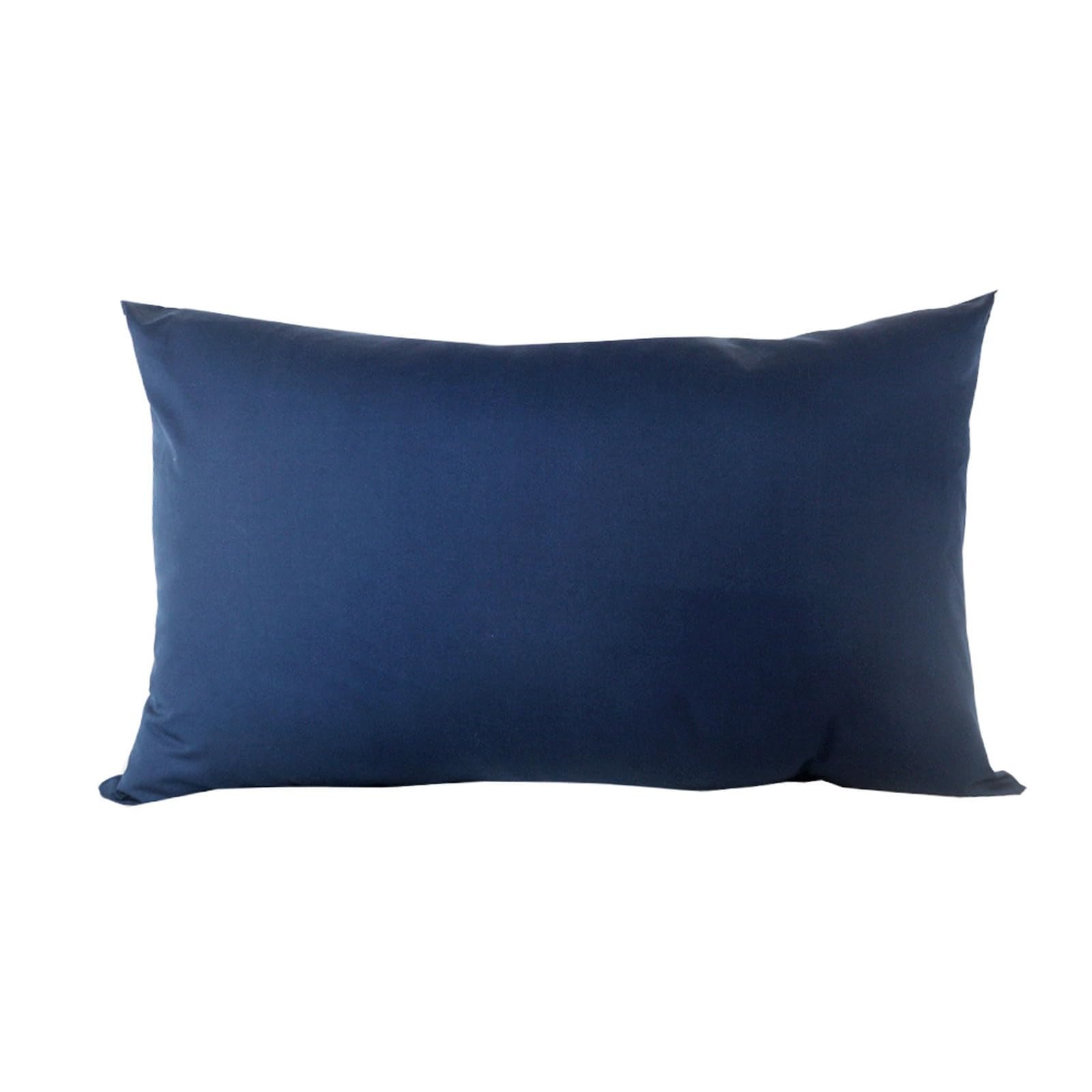 Federa per cuscino lunga in twill, 60 x 80 cm, 21 colore blu scuro