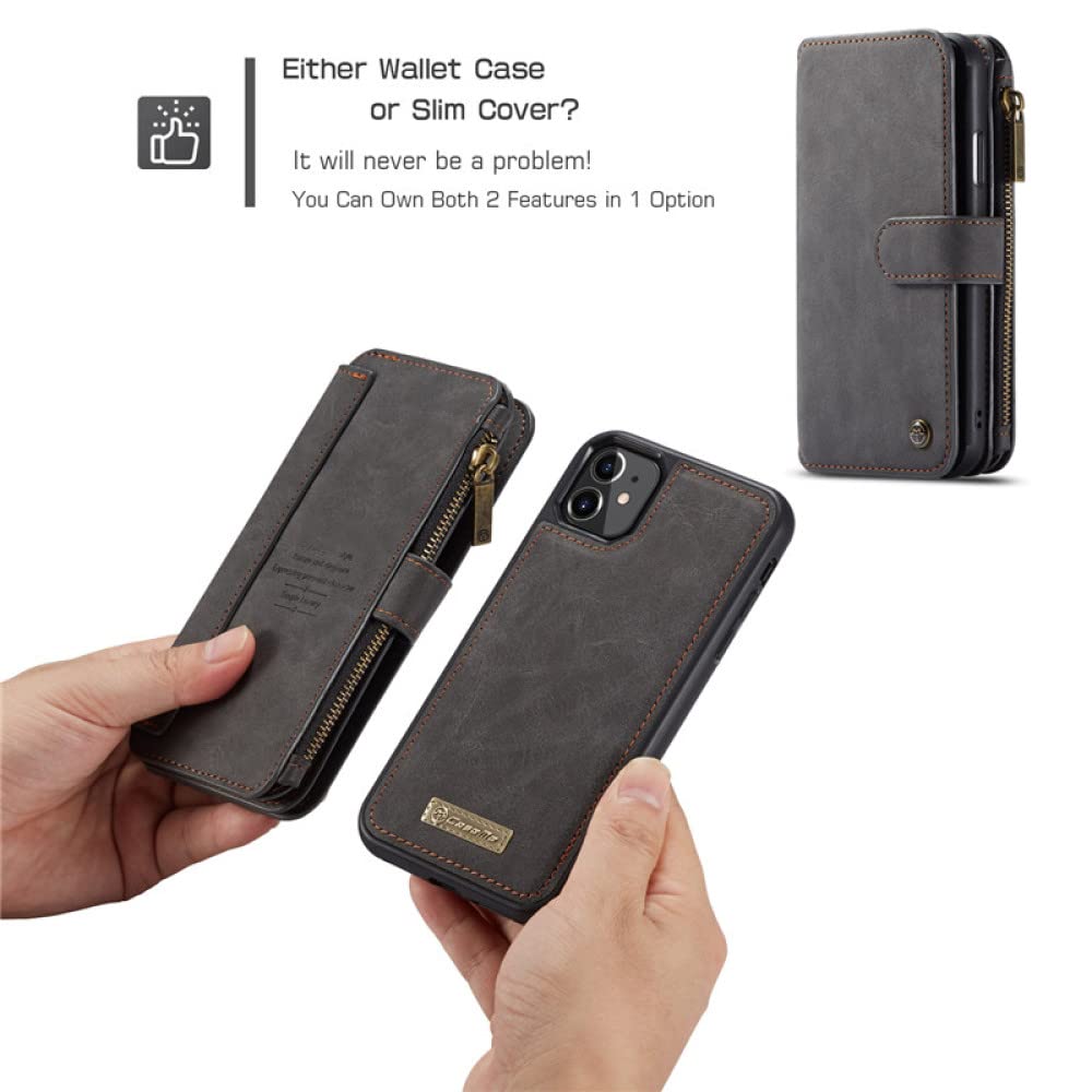 Retro Wallet Case Coque para iPhone 12 13 11 Pro XS MAX XR X Funda de Cuero con Tapa para iPhone SE 2020 8 7 6 6S Plus 5 Bag Etui Funda, Auburn, para iPhone SE 2020 (4.7)